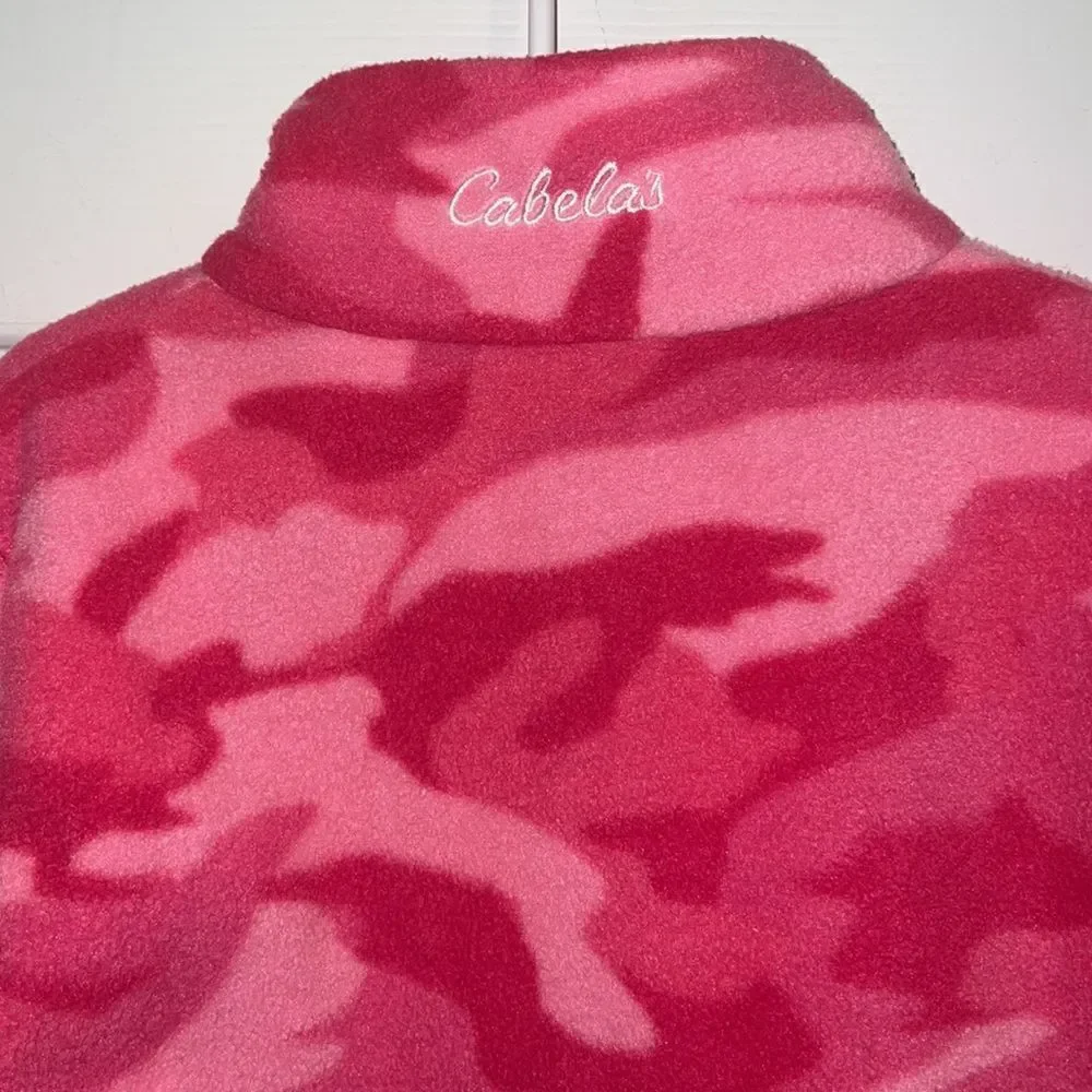 Cabela’s little girl youth XS 4/5 pink warm fleece Camo camouflage  jacket